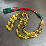 Honey Amber Misbaha Islamic Prayer Beads 7x12mm 14.3g