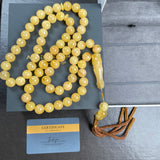 Natural Amber Misbaha Tasbih 66 Prayer Beads 12mm 76.5g