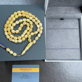 Natural Amber Misbaha Tasbih 66 Prayer Beads 7x9mm 29.5g