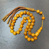 Handmade Antiq Amber Misbaha Tasbih Islamic Prayer Beads 11mm 32.7g