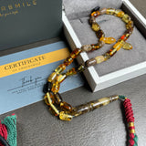 Honey Amber Misbaha Islamic Prayer Beads 6x10mm 11.5g