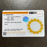 YELLOW AMBER BRACELET 15,5mm 25,4g Lab certificate