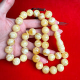 مسبحة مسبحة العنبر الأبيض 15مسبحة صلاة سبحة مم 78.3 جرام