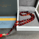 Dark Honey Amber Misbaha Islamic Prayer Beads 6x8.5mm 9g
