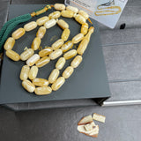 Royal White Amber Misbaha Tasbih 33 Beads 10x19mm 47g