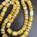White Pressed Amber Style Misbaha Tasbih 100g | 12x17mm | 47 beads