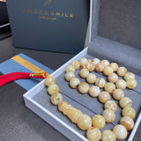 مسبحة أوريو من العنبر الطبيعي، خرزة صلاة إسلامية 14 مم، 63.5 غرام