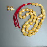 Handmade Natural Baltic Amber Misbaha Islamic Prayer Beads 15mm x 20mm 91g