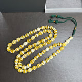 Honey White Pressed Amber Style Misbaha Tasbih 59g | 10x13mm | 66