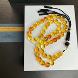 مسبحة خرز صلاة كهرمان طبيعي بحشرات 10 ملم 30 جرام 45 خرزة