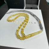 مسبحة صلاة إسلامية بلون العنبر الليموني، 5 × 9.5 مم، 7.2 غرام