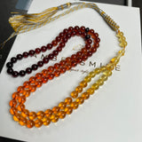 Rainbow Amber Misbaha Islamic Prayer Beads 5.8mm 13g