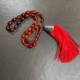 Dark Honey Amber Misbaha Islamic Prayer Beads 6.5x10mm 13g