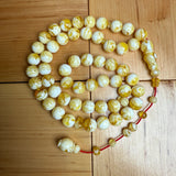 White Pressed Amber Style Misbaha Tasbih – 53 Beads 11mm – Islamic Prayer Beads