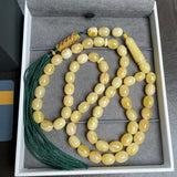 Natural Amber Misbaha Tasbih 57 Prayer Beads 8x11mm 29g