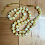 Handmade White Amber Misbaha Tasbih Islamic Prayer Beads 11.2mm 41g