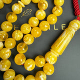 Honey Pressed Amber Style Misbaha Tasbih 34g | 10mm | 45 beads