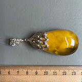 Amber Pendant 925 Sterling Silver Made in Eu Baltic Natural Gemstone 26.5g Gift