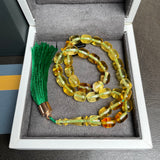 مسبحة صلاة إسلامية بلون العنبر الليموني، 7 × 9 مم، 10.2 غرام