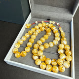 White Pressed Amber Style Misbaha Tasbih – 51.4g 11mm – Islamic Prayer Beads