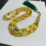 مسبحة صلاة إسلامية بلون العنبر الليموني، 6 × 12 مم، 12.4 غرام