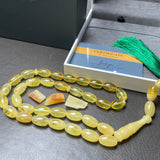 Premium Handmade Amber Tasbih Misbaha Islamic Prayer Beads 9mm x 16mm 36g