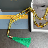 مسبحة صلاة إسلامية بلون العنبر الليموني، 6 × 12 مم، 11.4 غرام