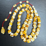 White Pressed Amber Style Misbaha Tasbih | 51.3g | 10×12mm | Islamic Prayer Beads