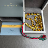 مسبحة صلاة إسلامية بلون العنبر الليموني، 8 × 10 مم، 15.5 غرام