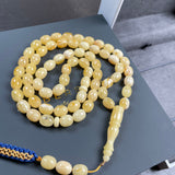 Natural Amber Misbaha Tasbih 66 Prayer Beads 7x9mm 29.5g