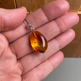 قلادة من الكهرمان الطبيعي، مصنوعة من الفضة الإسترليني عيار 925 في الاتحاد الأوروبي، حجر كريم من بحر البلطيق، وزنها 2 غرام، هدية