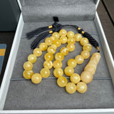 Natural Amber Misbaha Tasbih 33 Prayer Beads 11mm 30.5g
