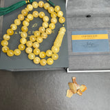Natural Amber Misbaha Tasbih 45 Prayer Beads 12mm 61.5g
