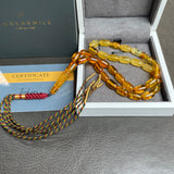 Lemon Amber Misbaha Islamic Prayer Beads 6x11mm 12.2g