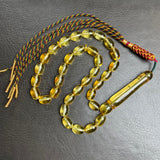 مسبحة صلاة إسلامية بلون العنبر الليموني، 7 × 10 مم، 15.3 غرام