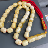 Natural Royal White Amber Misbaha Tasbih 33 Beads | 11x13mm | 45g