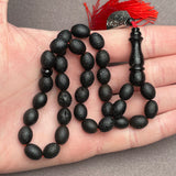 Baltic Amber Islamic black Misbaha Rosary 33 Prayer Beads 8,5x10,4mm 17,6g