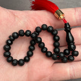 Baltic Amber Islamic black Tasbih Misbaha Rosary 33 Prayer Beads 6,8mm 7,7g