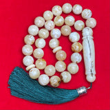 مسبحة إسلامية من كهرمان البلطيق، 33 حبة، 13.2 مم، 55.5 غرام