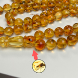 Natural Amber Insects Misbaha Tasbih Prayer Beads 7.6mm 26g 99beads
