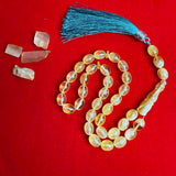 Premium Handmade Yellow Transparent Amber Tasbih Misbaha Islamic Prayer Beads 9mm x 16mm 29g