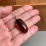 Natural Amber Pendant 925 Sterling Silver Made in Eu Baltic Gemstone 3g Gift