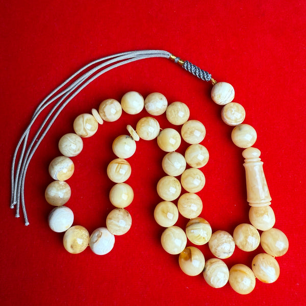 WHITE AMBER MISBAHA 13.1mm 49.9g