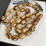 Handmade Honey Dark Amber Misbaha 12x15mm 58.48g 33 beads LAB certificate