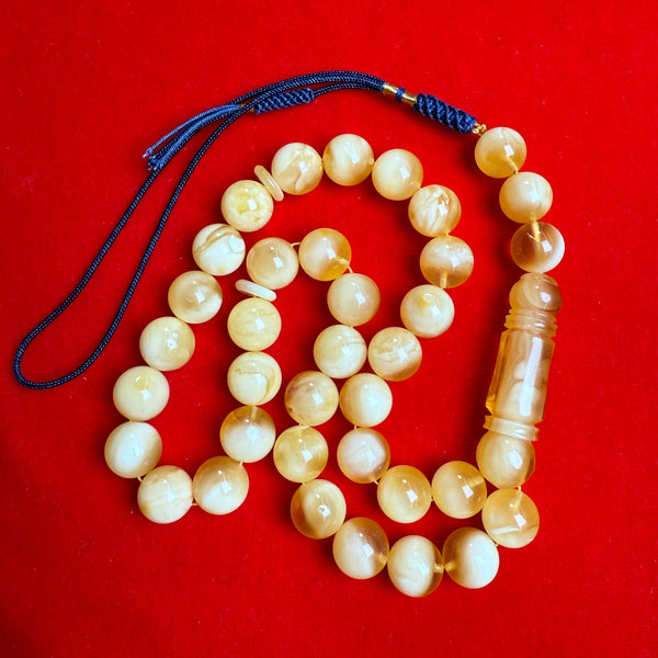 *EXCLUSIVE HONEY WHITE AMBER MISBAHA 12mm 40.5g