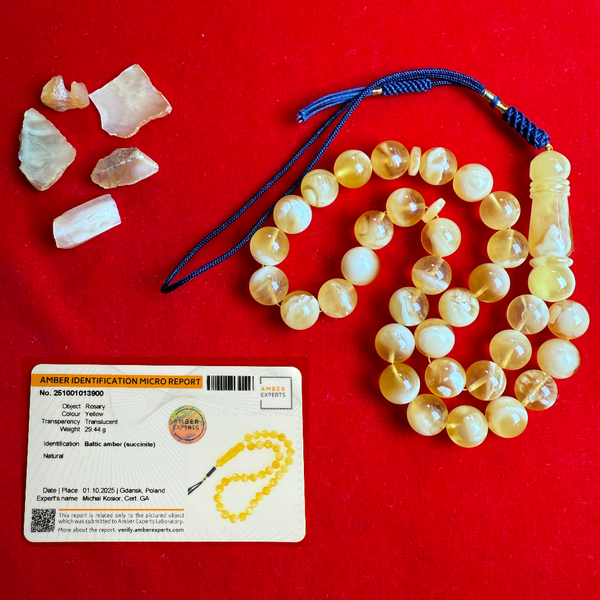 Rare Luxury Amber Islamic Tasbih Misbaha مسبحة   Prayer Beads 11.1mm 29.5g