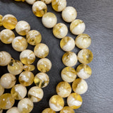 مسبحة يدوية الصنع من العنبر الأبيض العسلي | 10.8 مم | 49 غ | 66 حبة