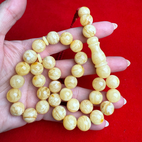 WHITE AMBER MISBAHA 12.2mm 42,3g