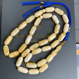 Natural Royal White Amber Misbaha Tasbih 33 Beads | 8x17mm | 27g