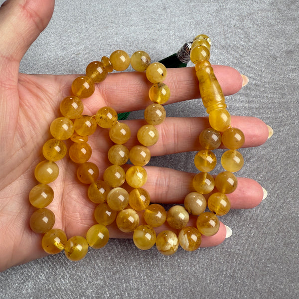 Elegant Amber Tasbih 10mm 33.3g Misbaha 33 Rosary سبحان الله للرجال